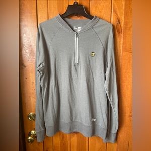 New Era Shirt Large 1/4 Zip Gray Long Sleeve Sweater